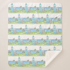 Manta Sherpa Faro de Turqoise Sherpa Blanket