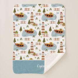 Manta Sherpa Faro Náutico y patrón de niños en barco