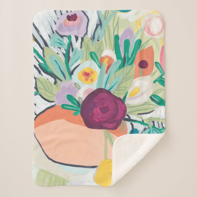 Manta Sherpa Fauvist Floral II (Anverso)