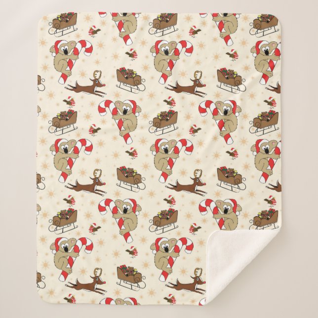 Manta Sherpa Felices Fiestas de Santa Sloth (Anverso)