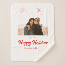 Manta Sherpa Felices vacaciones chicas regalos familiares de fo