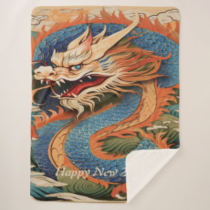 Manta Sherpa Feliz Año Dragón 2024