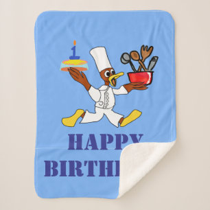 Manta Sherpa Feliz cumpleaños Deseos Blue Fleece Blanket