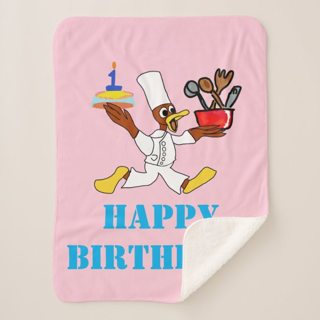 Manta Sherpa Feliz cumpleaños Deseos Pink Fleece Blanket (Anverso)
