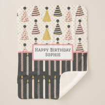 Feliz cumpleaños Sherpa Blanket