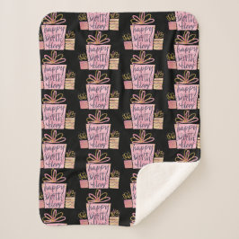 Manta Sherpa Feliz cumpleaños Sherpa Blanket