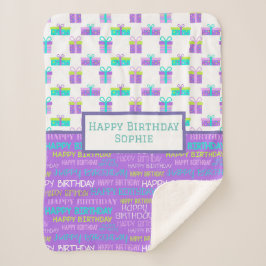 Manta Sherpa Feliz cumpleaños Sherpa Blanket