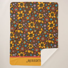 Manta Sherpa Feliz Daisies Pattern Diversión Inespiritualidad