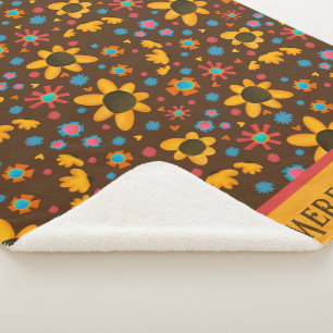 Manta Sherpa Feliz Daisies Pattern Diversión Inespiritualidad