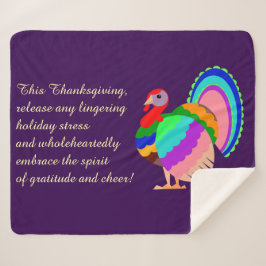 Manta Sherpa Feliz Día de Acción de Gracias. Flores de diseño p