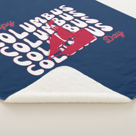 Manta Sherpa Feliz Día de Colón