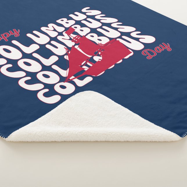 Manta Sherpa Feliz Día de Colón (3/4)