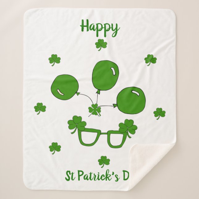 Manta Sherpa Feliz Día de San Patricio (Anverso)