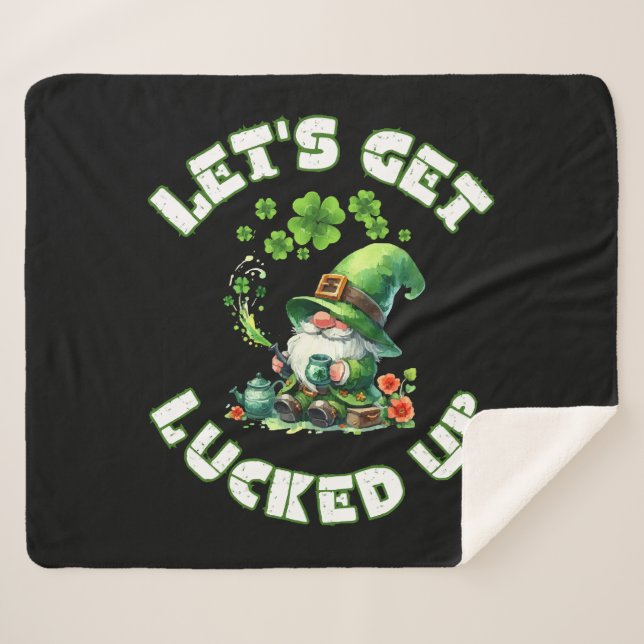 Manta Sherpa feliz día de san patrick (Anverso (horizontal))