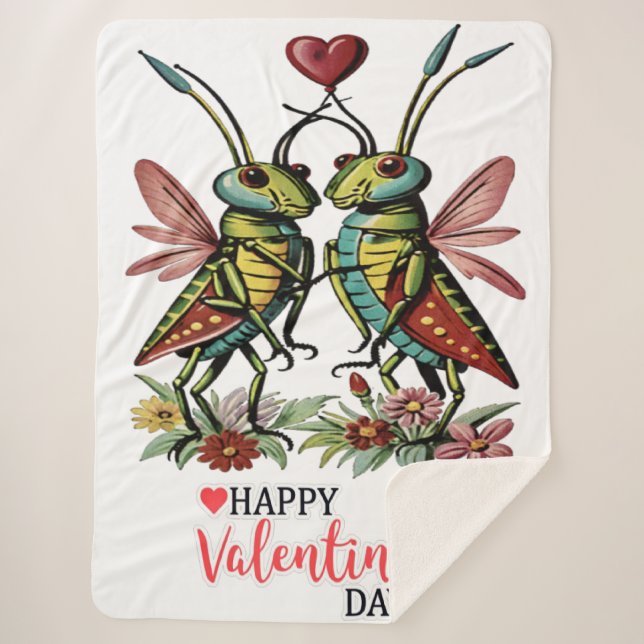 Manta Sherpa Feliz Día de San Valentín (Anverso)