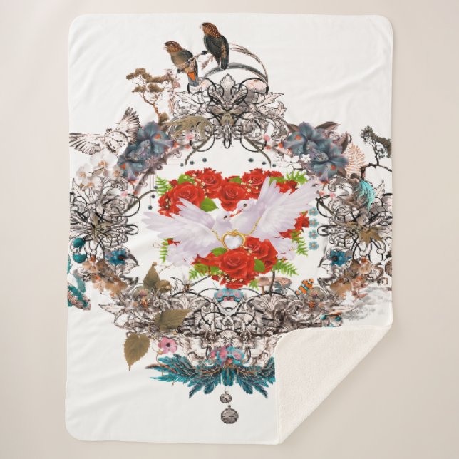 Manta Sherpa Feliz Día de San Valentín (Anverso)