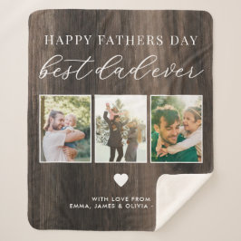 Manta Sherpa Feliz Día del Padres Mejor Papá Cada 3 Collages de