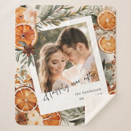 Manta Sherpa Feliz día después del Boda de vacaciones de invier