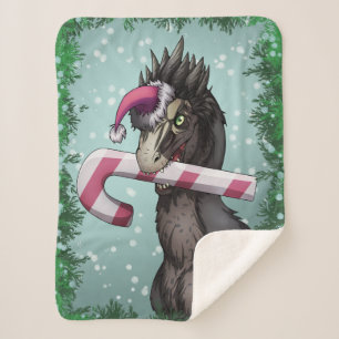 Manta Sherpa Feliz Dinosaurio de Navidad