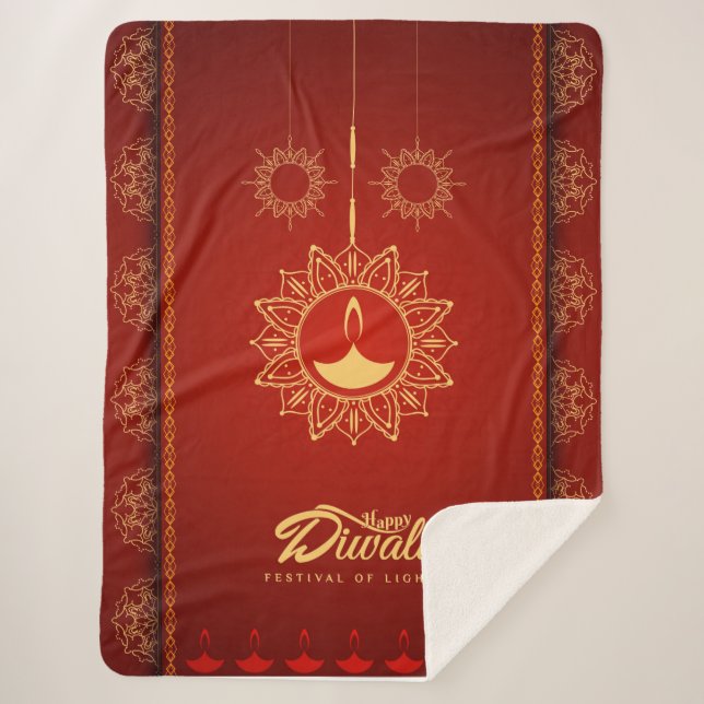 Manta Sherpa Feliz Diwali (Anverso)