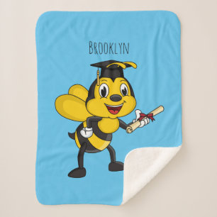 Manta Sherpa Feliz graduación de abejas personalizados