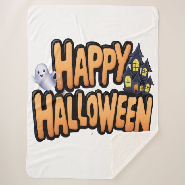 Manta Sherpa Feliz Halloween  (Anverso)