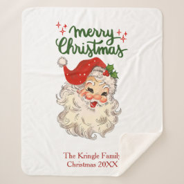 Manta Sherpa Feliz Navidad a la familia Santa Claus