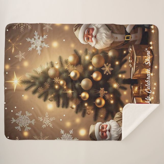 Manta Sherpa "Feliz Navidad a Todos" (Anverso (horizontal))