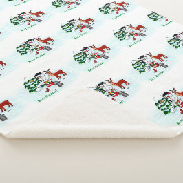 Manta Sherpa ¡Feliz Navidad! Snowman con sus amigos