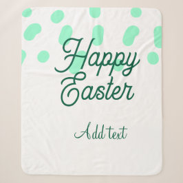 Manta Sherpa Feliz Pascua huevos verdes pastel nombre fecha sim