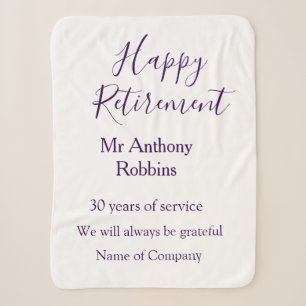 Manta Sherpa Feliz retiro añadir nombre años de servicio jubila