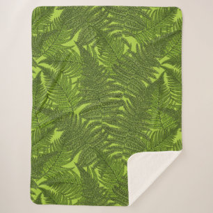 Manta Sherpa Fern en verde