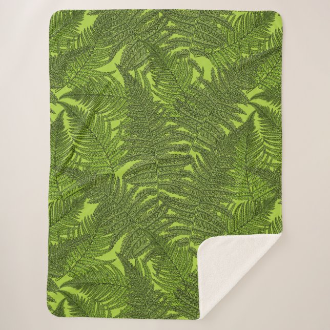 Manta Sherpa Fern en verde (Anverso)