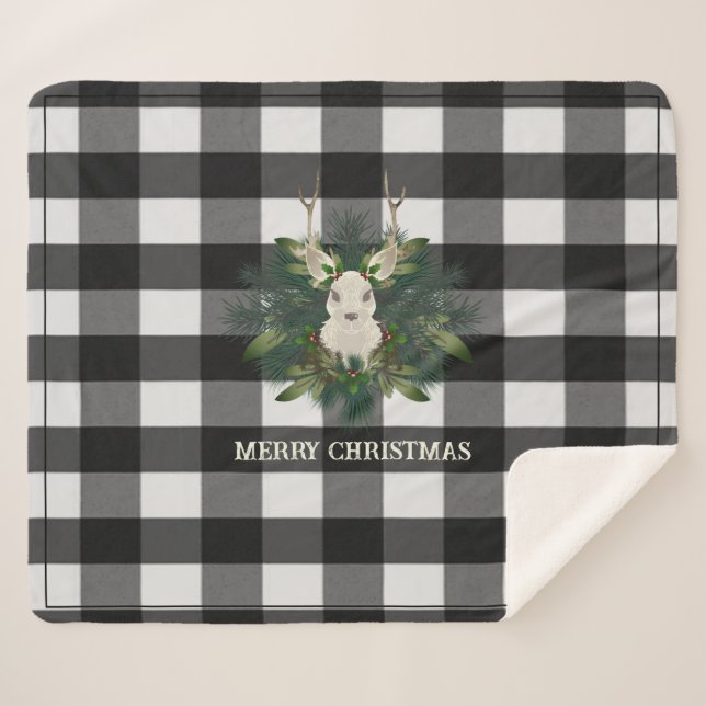 Manta Sherpa Festividad de renos en salsa de búfalo (Anverso (horizontal))