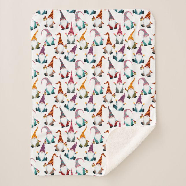 Manta Sherpa Festividades de los Navidades Retro Classic Elf Gn (Anverso)