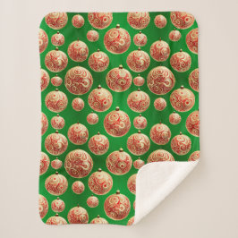 Manta Sherpa Festividades rojas y verdes