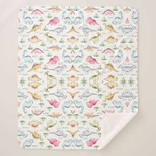 Manta Sherpa Fiesta de cumpleaños de dinosaurios rosados, fiest