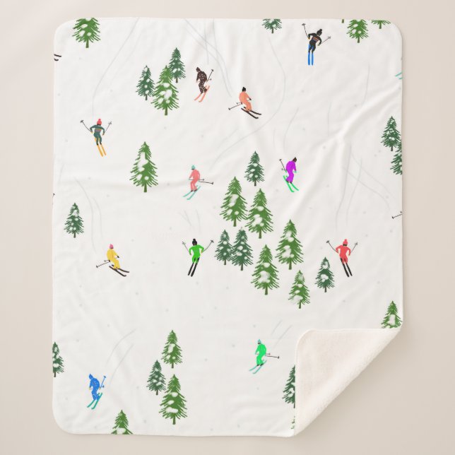 Manta Sherpa Fiesta de Ilustracion de esquí alpino Freeride (Anverso)