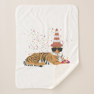 Manta Sherpa Fiesta de tigres - Animales que tienen un Fiesta