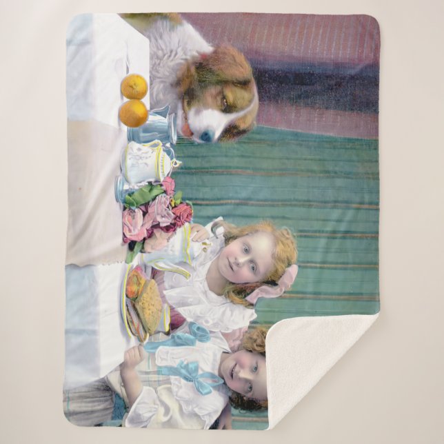 Manta Sherpa Fiesta del té de cosecha (Anverso)