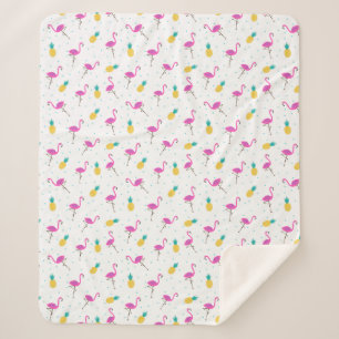 Manta Sherpa Flamencos de neón