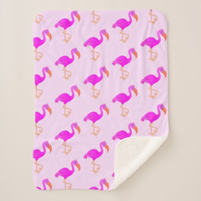 Manta Sherpa Flamingo Baby Sherpa Blanket (Anverso)