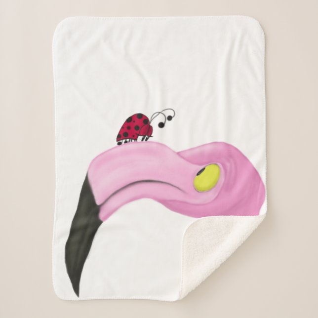 Manta Sherpa Flamingo rosa bonito (Anverso)
