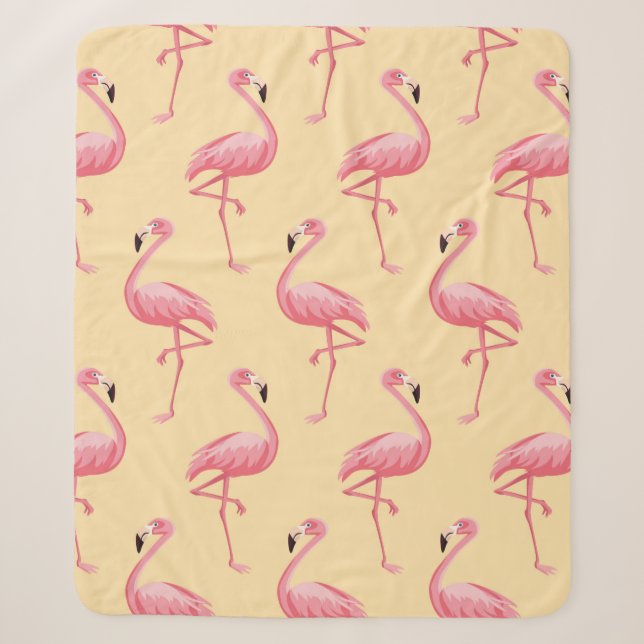 Manta Sherpa Flamingo seamless pattern background. Pink flaming (Anverso)