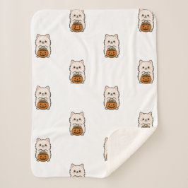 Manta Sherpa Fleecedeken Halloween – Schattige Pomeranian