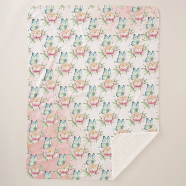 Manta Sherpa Flor (Anverso)