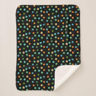 Manta Sherpa Flor brillante colorida Happy Pattern Throw Blanke
