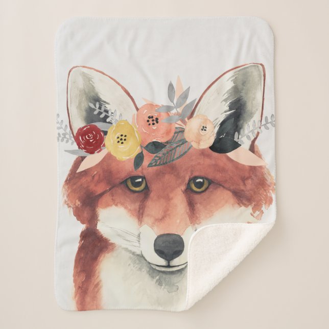 Manta Sherpa Flor Crown Forester Fox (Anverso)