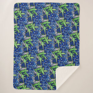 Manta Sherpa Flor de amor tejana de Texas Bluebonnet