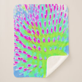 Manta Sherpa Flor de cono lima verde y púrpura